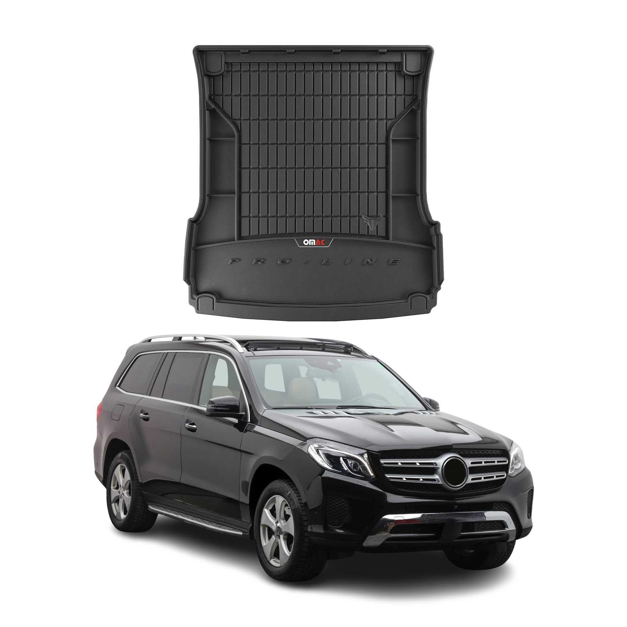 OMAC Premium Bandeja Maletero Alfombrilla para Mercedes GLS 2015-2019 Negro TPE
