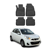 OMAC Alfombrillas De Coche para Nissan Micra 2016-2025 Negro Goma TPE 4Pza
