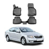OMAC Alfombrillas De Coche para Skoda Octavia 2013-2020 Negro Goma TPE 4Pza