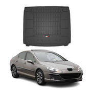 OMAC Premium Bandeja Maletero Alfombrilla para Peugeot 407 2004-2011 Negro TPE