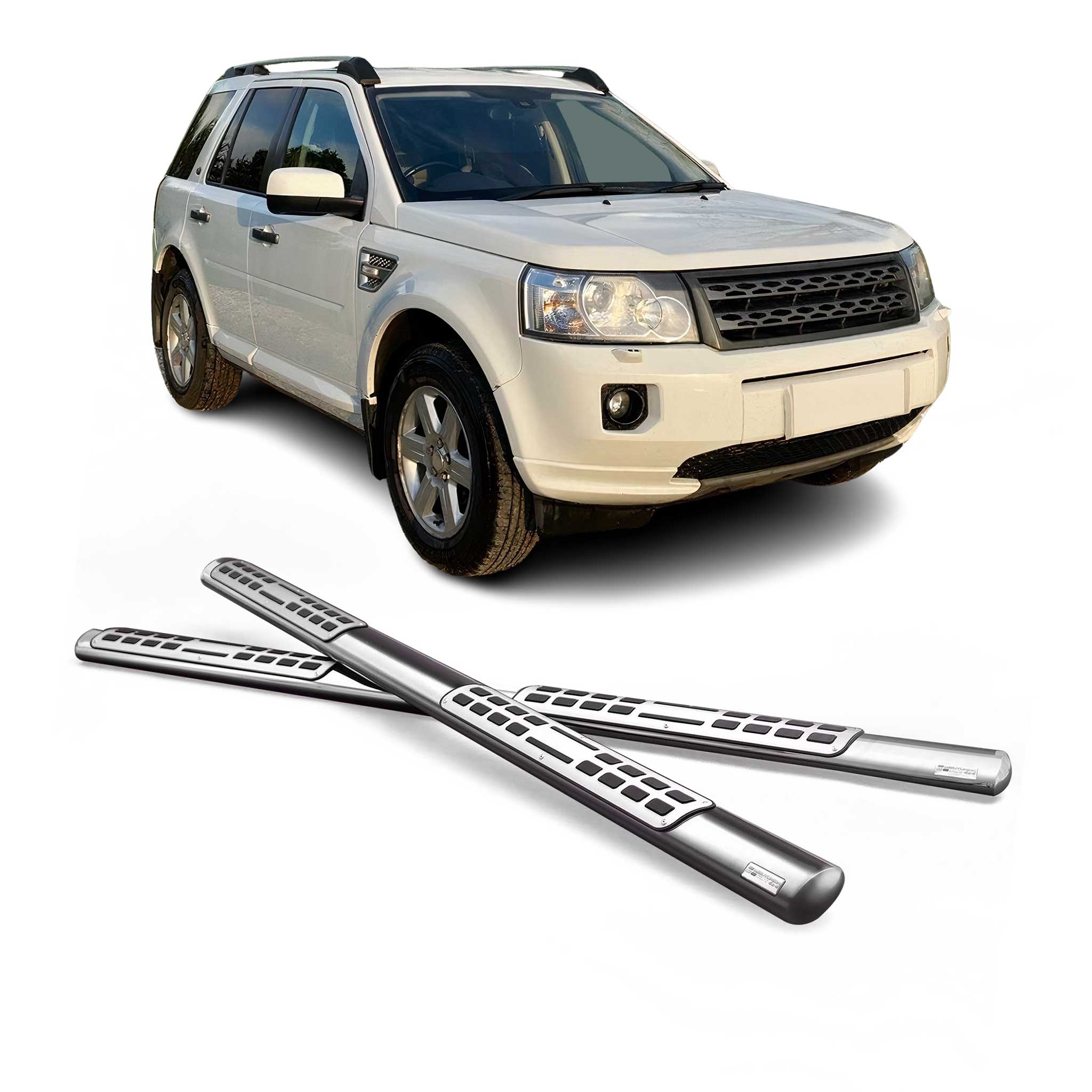 Estribos Barras Laterales para Land Rover Freelander 2 2007-2014 Plata Acero