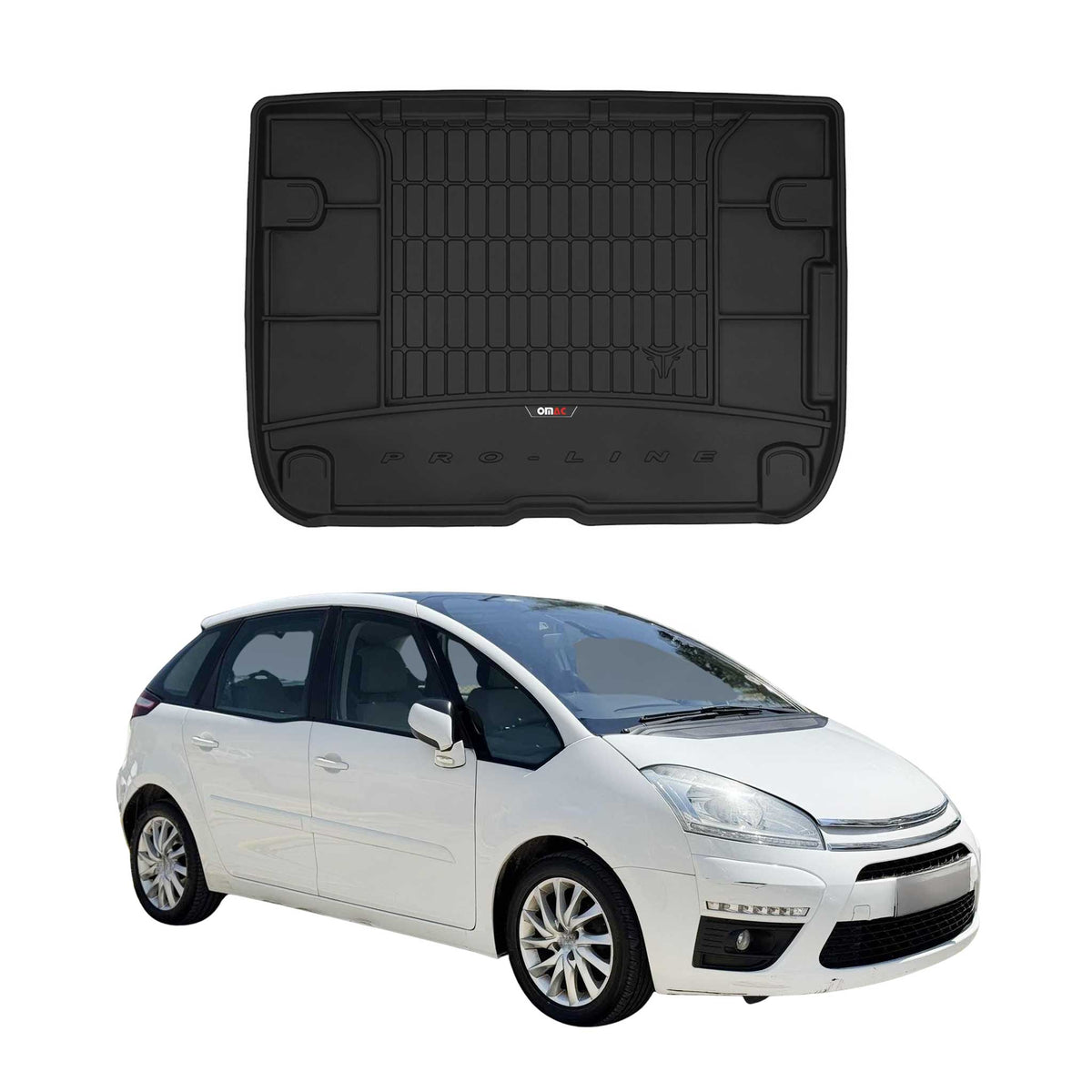 OMAC Premium Bandeja Maletero Alfombrilla para Citroen C4 Picasso 2006-2013 TPE