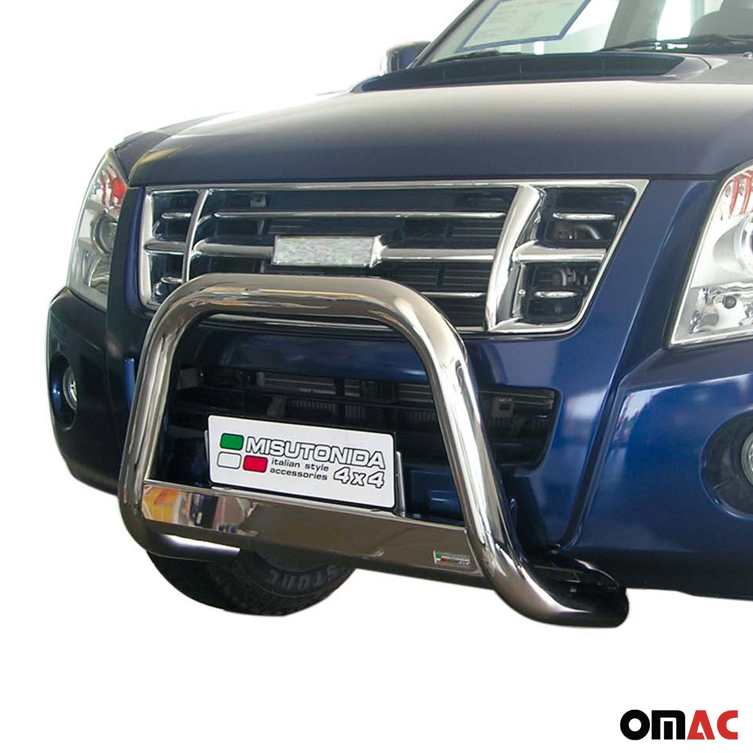 Bull Barra Frontal para Isuzu D-Max 2006-2012 Plata Brillante Acero