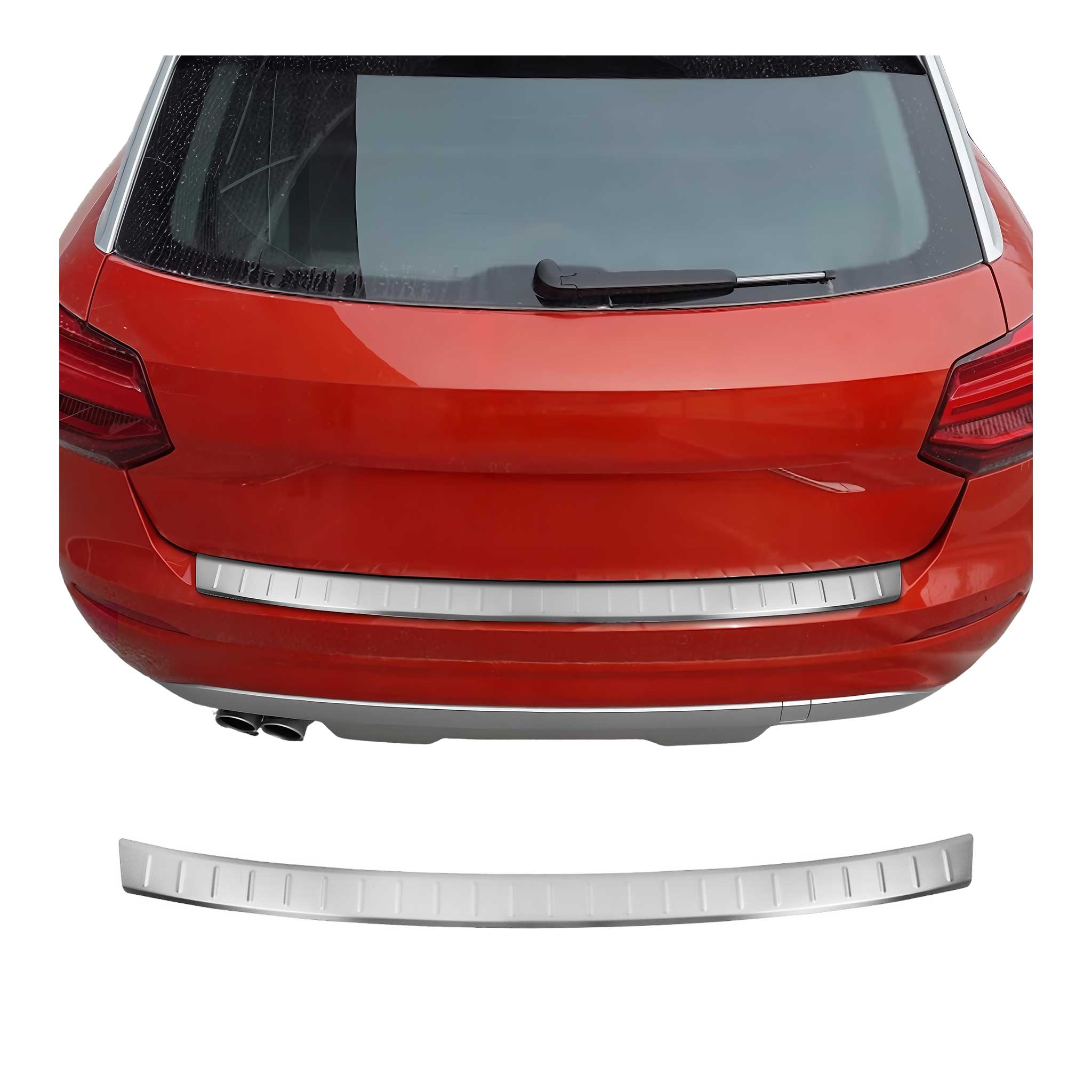 Protector de Parachoques Trasero para Audi Q2 2016-2020 cepillado Acero