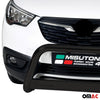 Bull Barra Frontal para Opel Crossland X 2017-2025 Negro Brillante Acero 1Pza