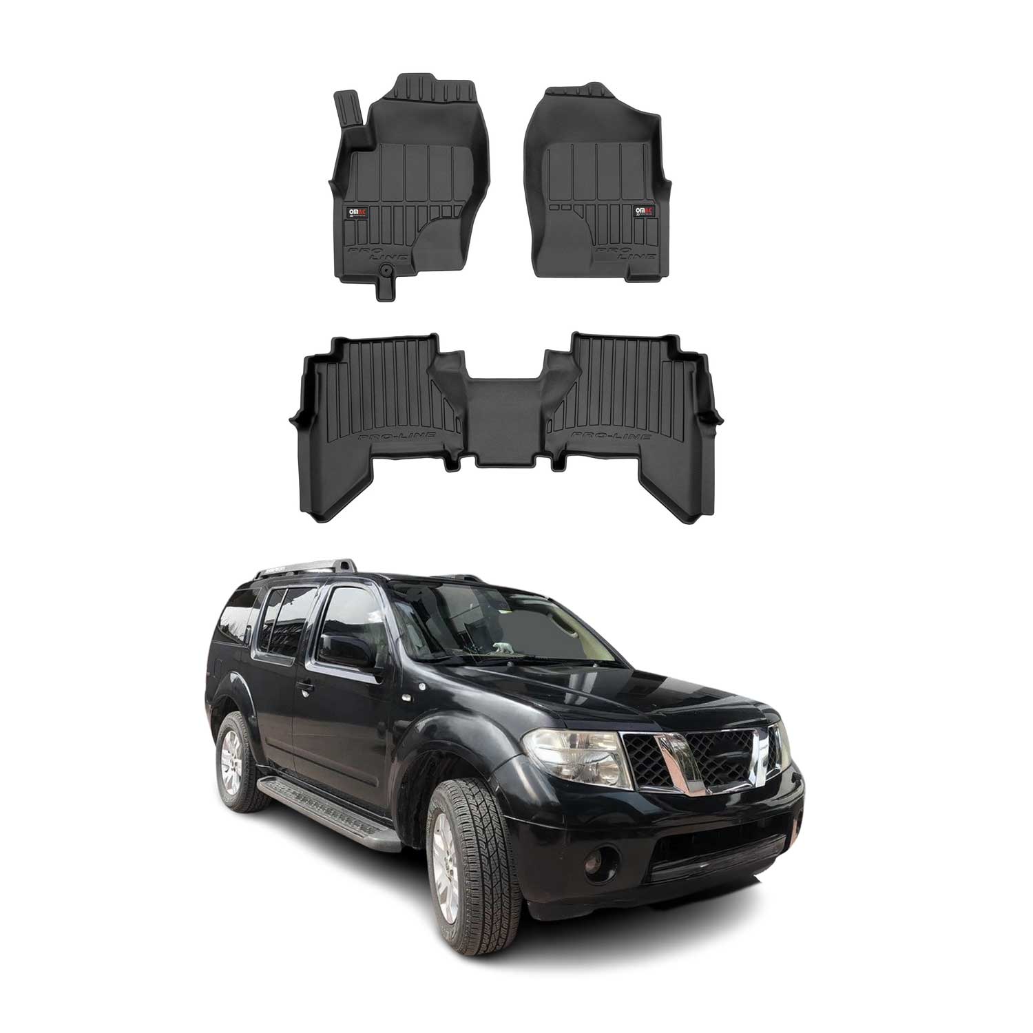 OMAC Premium Alfombrillas De Coche para Nissan Pathfinder 2005-2014 TPE Goma 3x