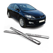 Par de Estribos Barras Laterales para Mazda CX-7 2008-2010 Plata Acero 2x
