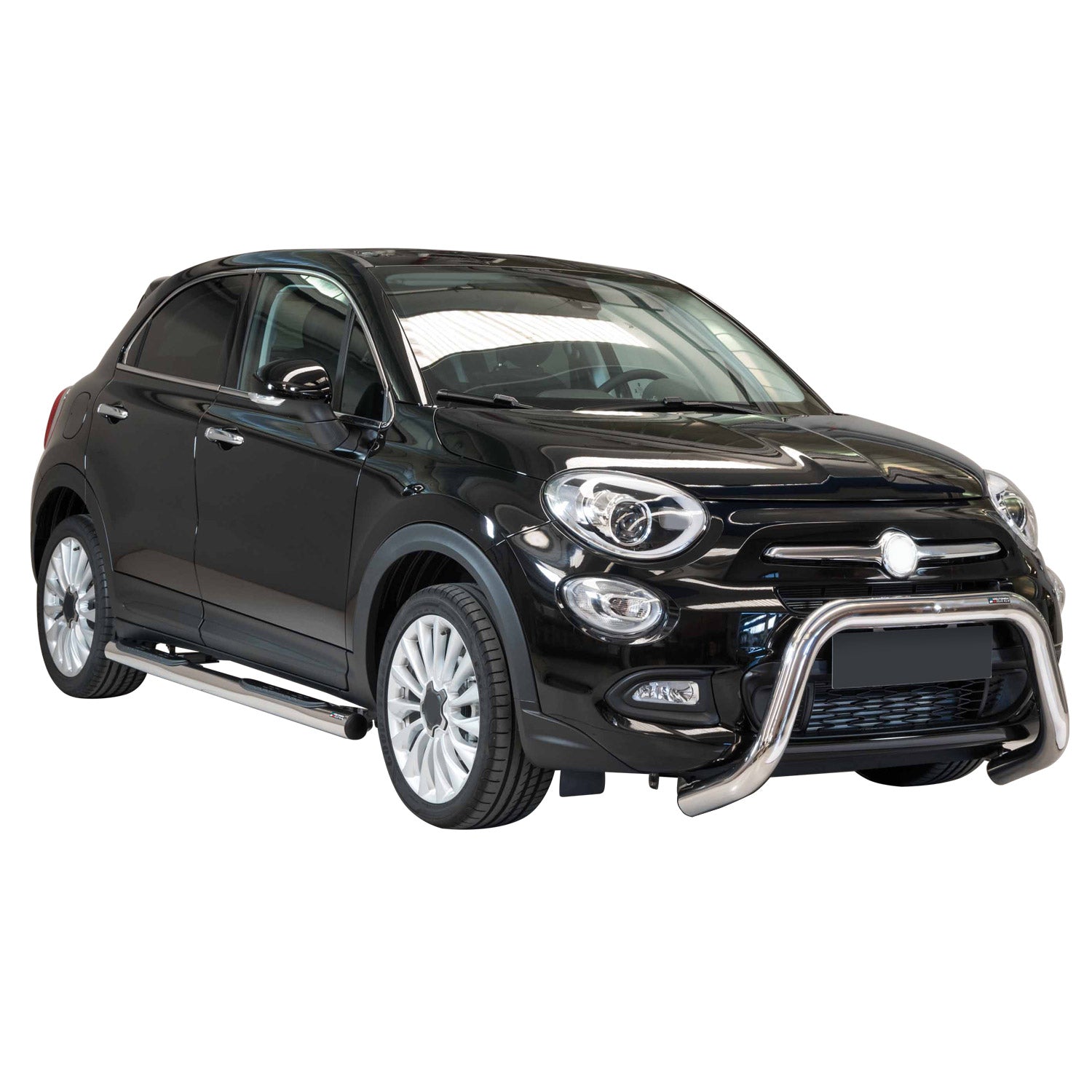 Bull Barra Frontal para Fiat 500X 2014-2018 Brillante Plata Acero