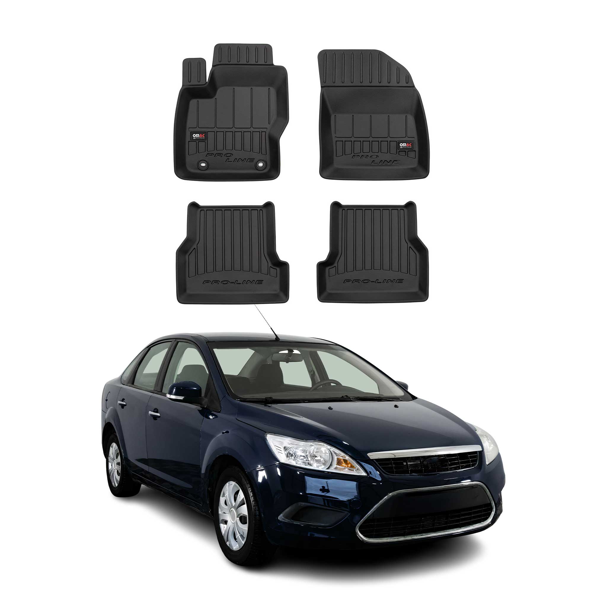 OMAC Premium Alfombrillas De Coche para Ford Focus alle 2004-2013 TPE Goma 4x