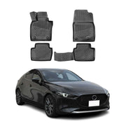 OMAC Alfombrillas De Coche para Mazda 3 2019-2025 Negro Goma 4Pza