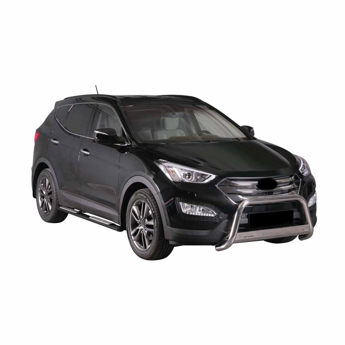 Par de Estribos Barras Laterales para Hyundai Santa Fe 2012-2015 Negro Acero