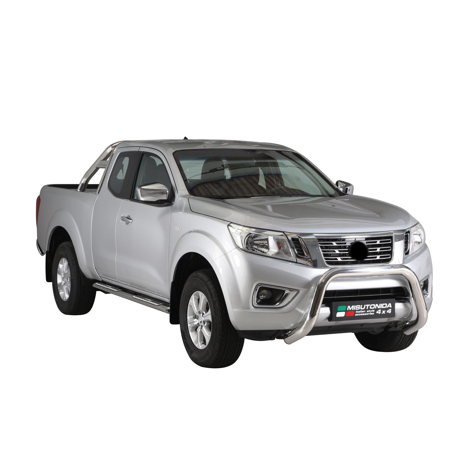 Estribos Barras Laterales para Nissan NP300 Navara King Cab 2016-25 Plata Acero