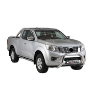 Estribos Barras Laterales para Nissan NP300 Navara King Cab 2016-25 Plata Acero