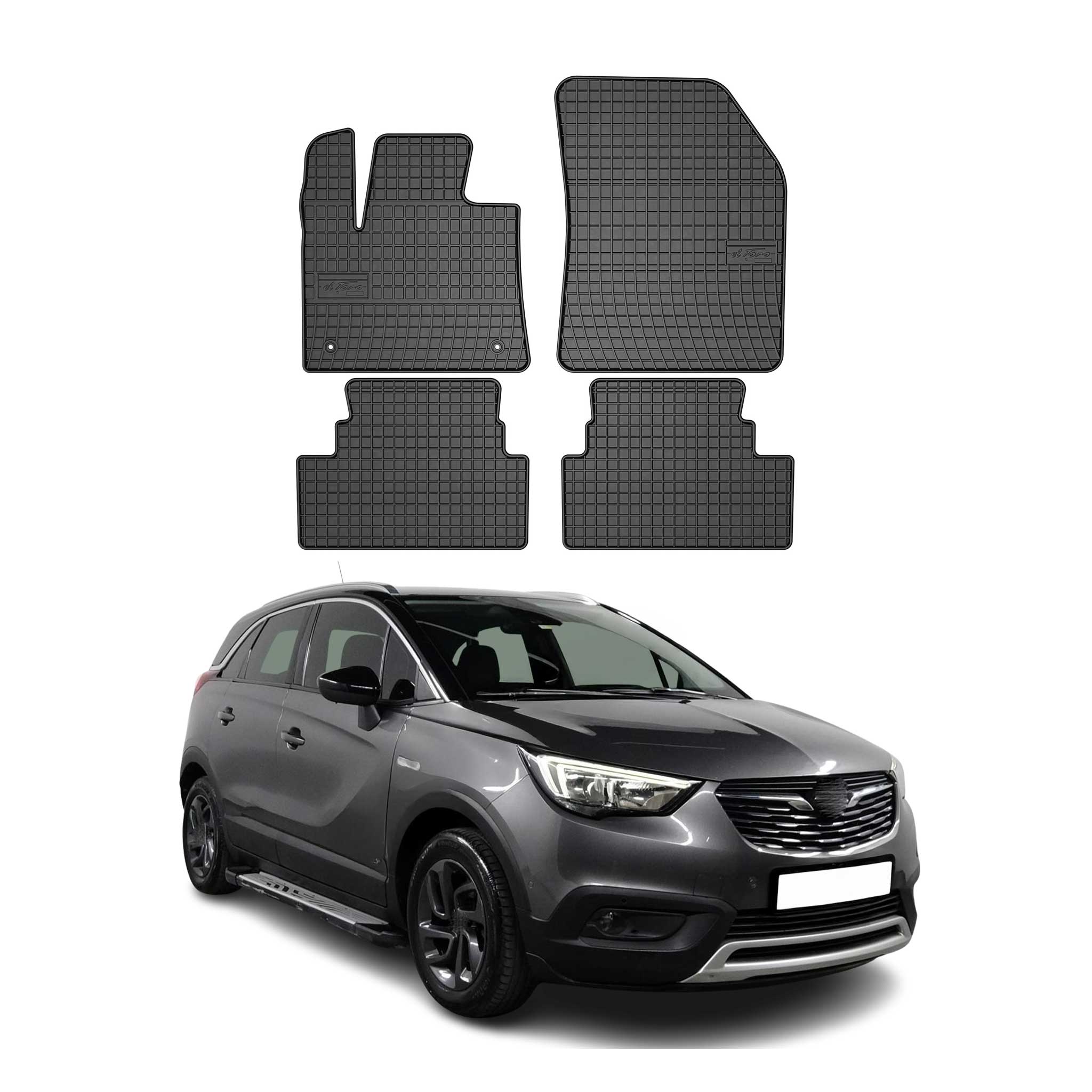 OMAC Alfombrillas De Coche para Opel Grandland X 2017-2025 Negro Goma 4Pza
