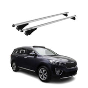 Menabo Barras de Techo Coche Baca para Kia Sorento 2014-2018 Gris Aluminio 2Pza