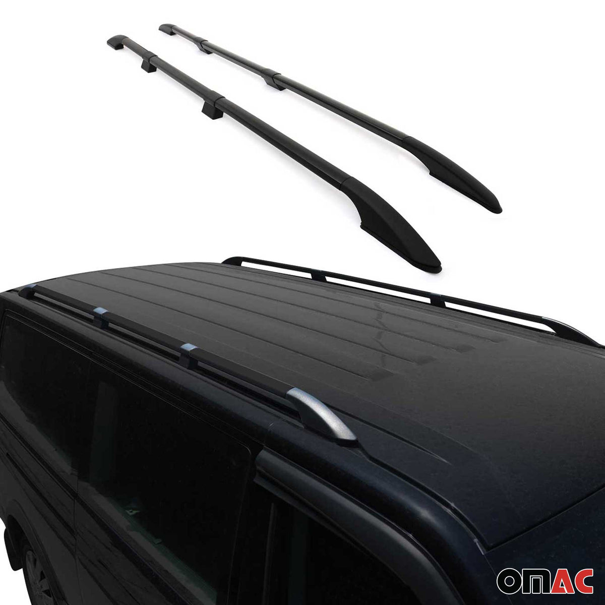 Rieles de Techo Coche para VW Caddy Maxi 3 2003-2015 L2 Largo Negro Aluminio 2x