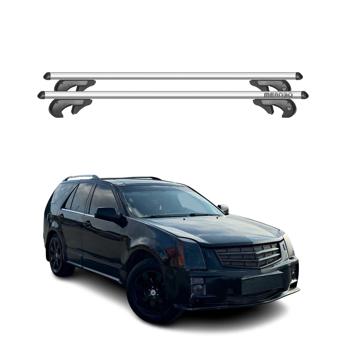 Menabo Barras de Techo Baca para Cadillac SRX 2005-2009 Gris Aluminio 2Pza
