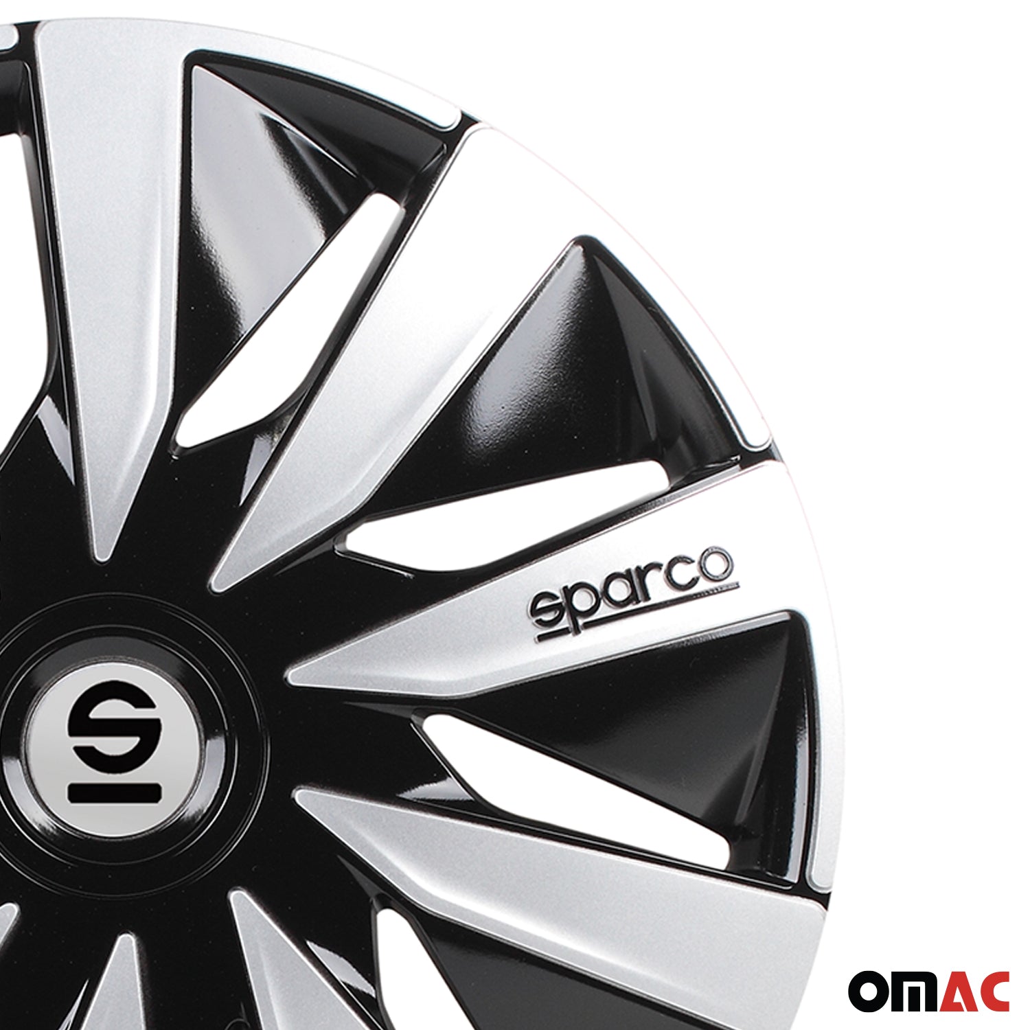 Sparco Lazio Tapacubos 16" pulgadas Universal Negro Plata ABS Plástico