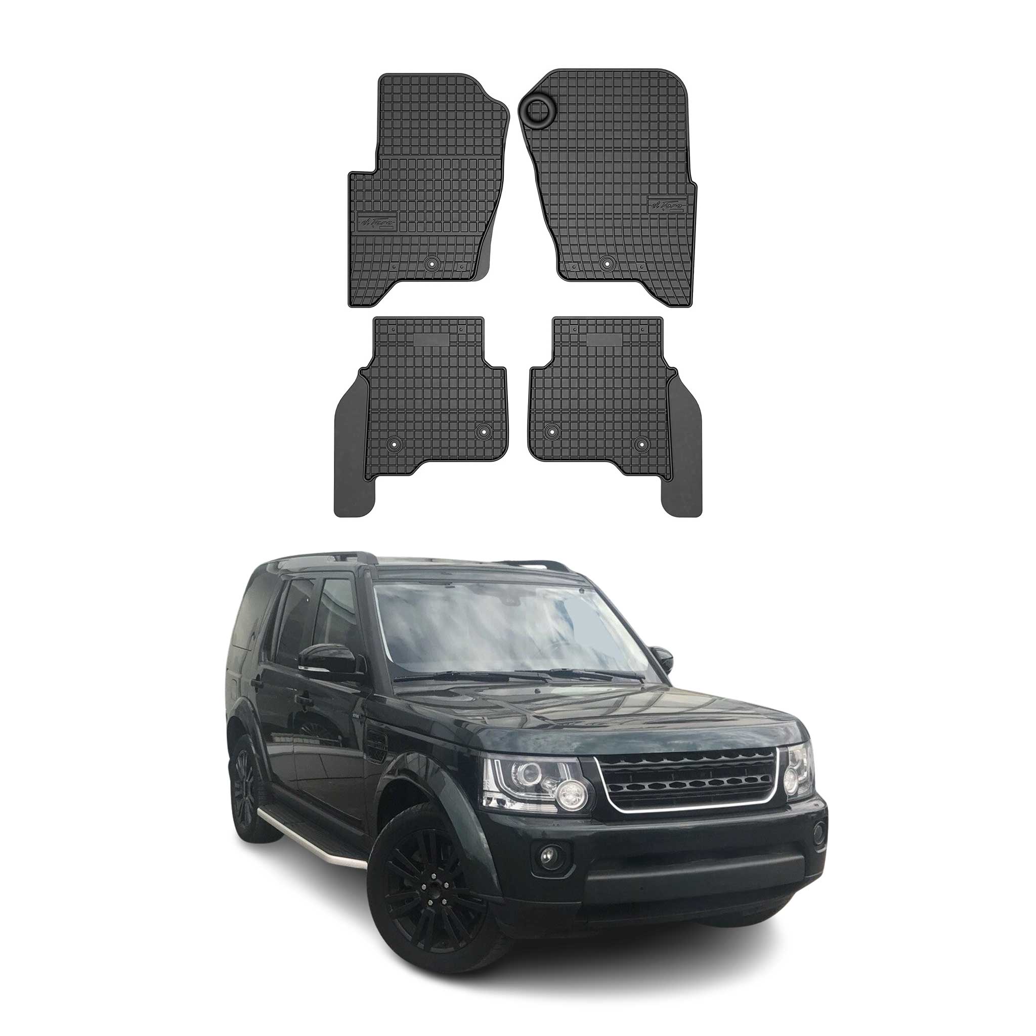 OMAC Alfombrillas De Coche para Land Rover Discovery 2009-2016 Negro Goma 4Pza