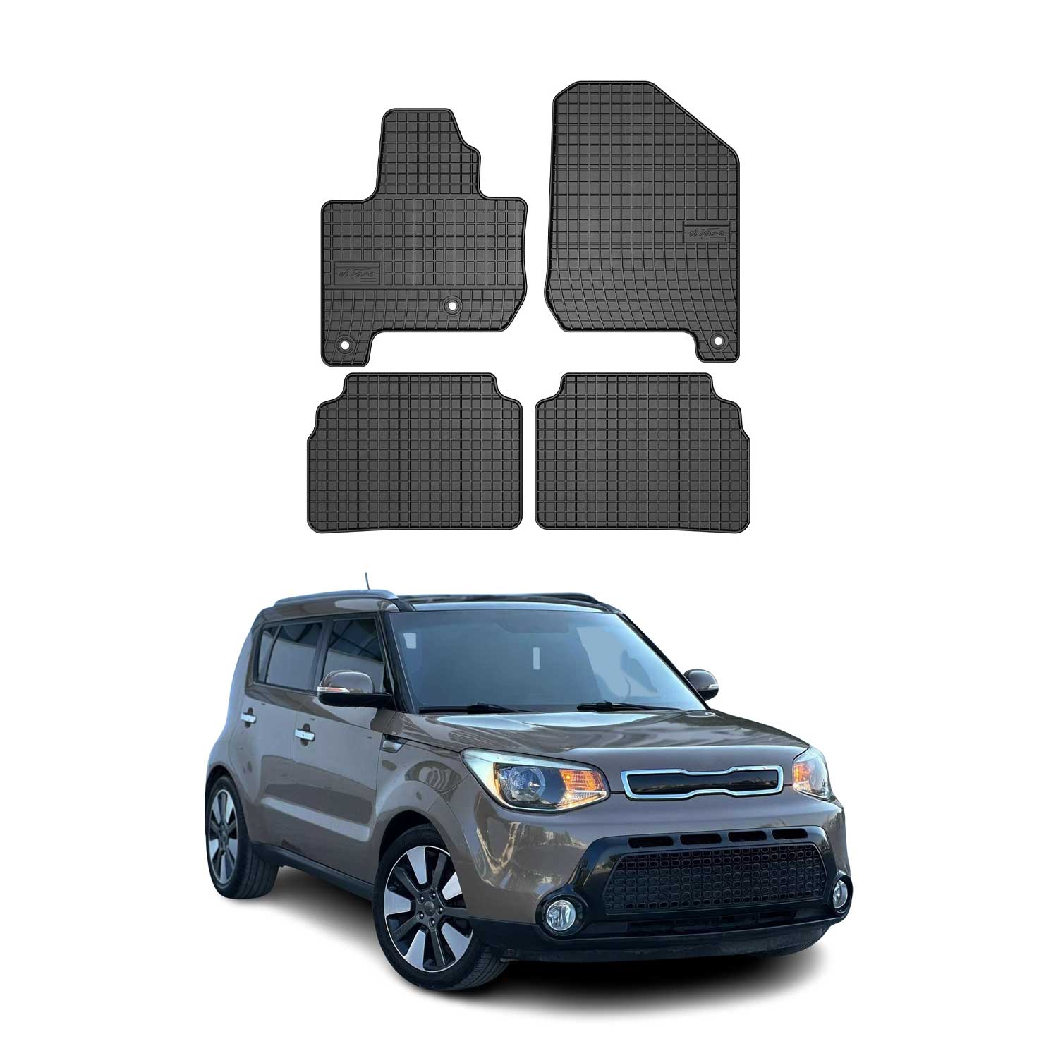 OMAC Alfombrillas De Coche para Kia Soul EV 2014-2019 Negro Goma 4Pza