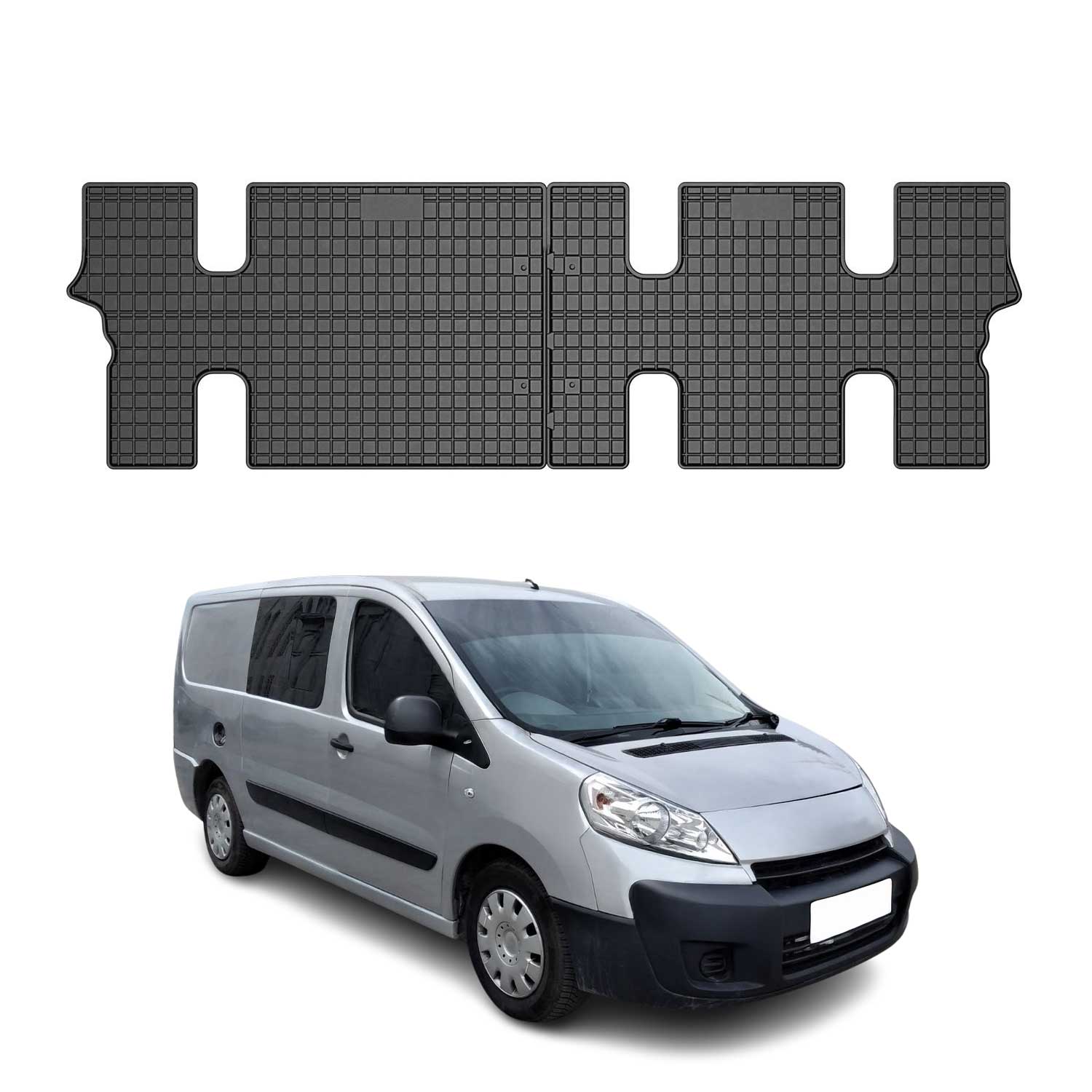 OMAC Alfombrillas De Coche para Peugeot Expert 2007-2016 Negro Goma TPE 2Pza