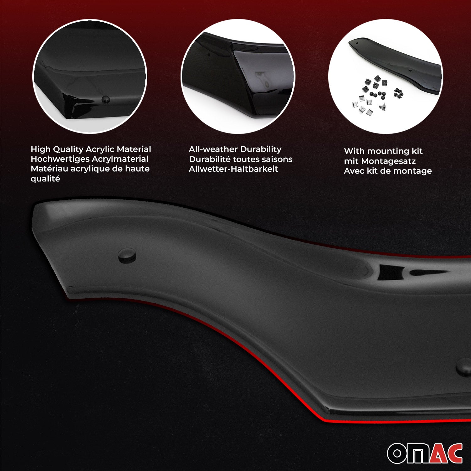 Deflector de Capó para Fiat Ducato 2014-2026 Oscuro Brillante Acrílico