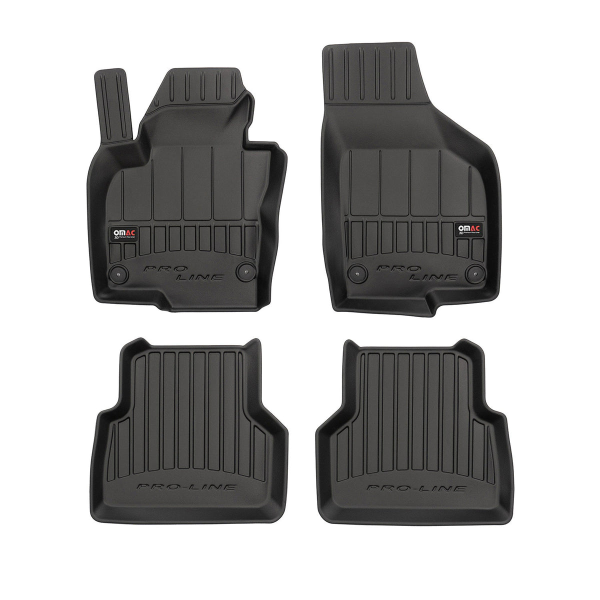 OMAC Premium Alfombrillas De Coche para VW Tiguan 2007-2017 Negro TPE Goma 4Pza