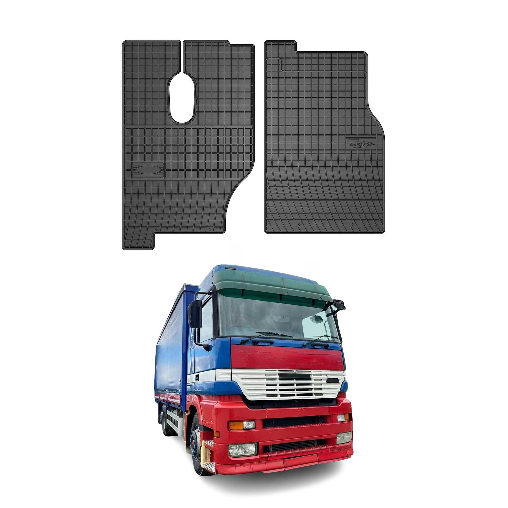 OMAC Alfombrillas De Coche para Mercedes Actros MP1 1996-2003 Negro Goma 2Pza