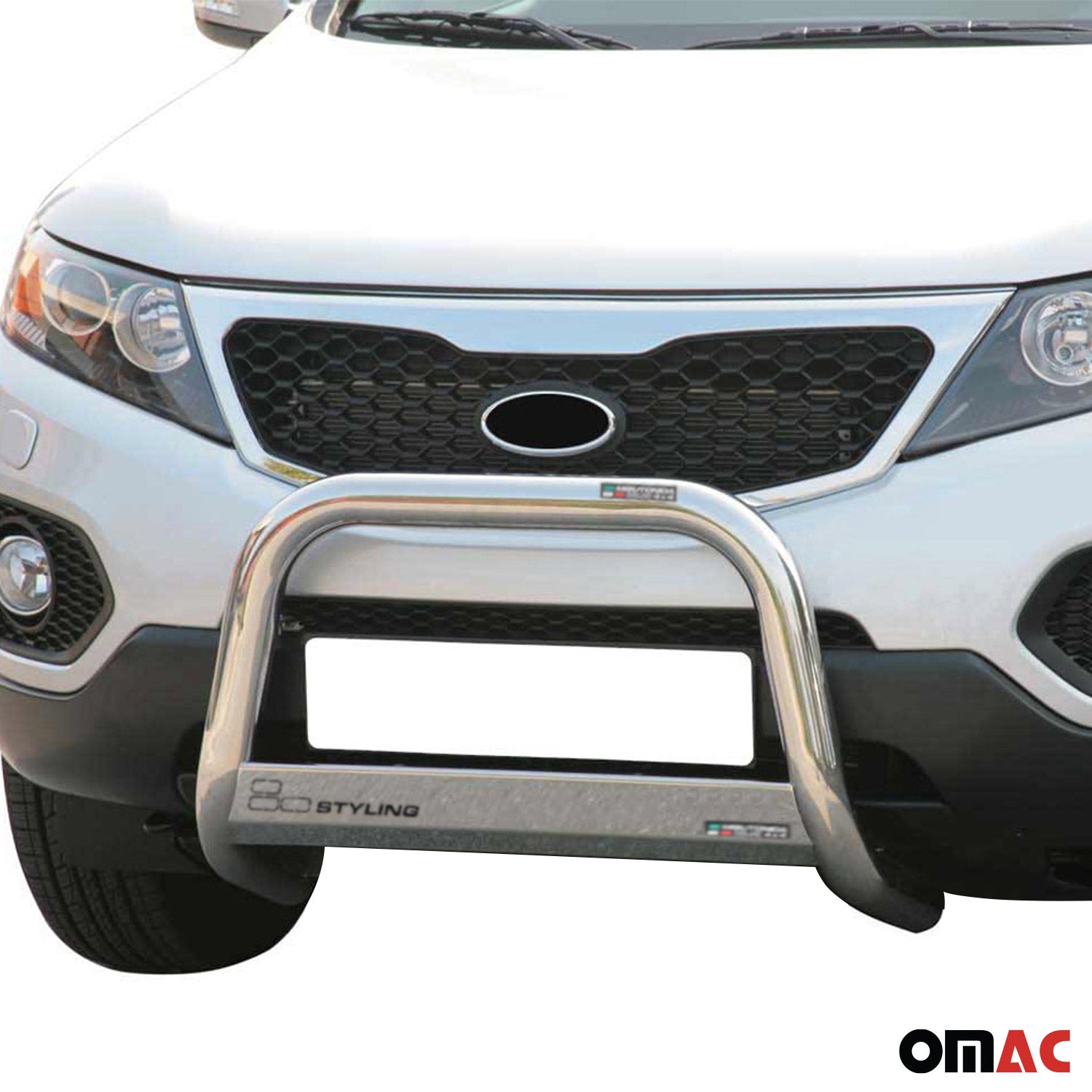 Bull Barra Frontal para Kia Sorento 2009-2012 Plata Brillante Acero