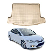 OMAC Bandeja Maletero Alfombrilla para Honda Civic 2006-2012 Beige Goma TPE 1Pza