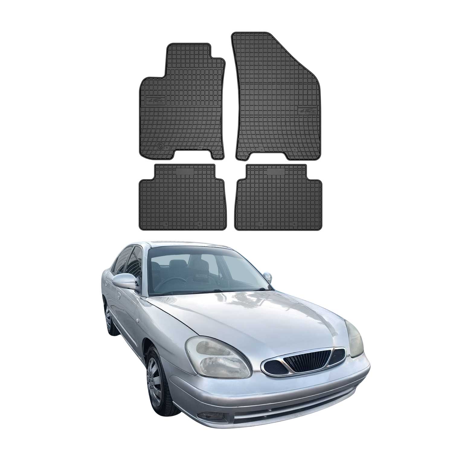 OMAC Alfombrillas De Coche para Daewoo Nubira 2003-2005 Negro Goma TPE 4Pza