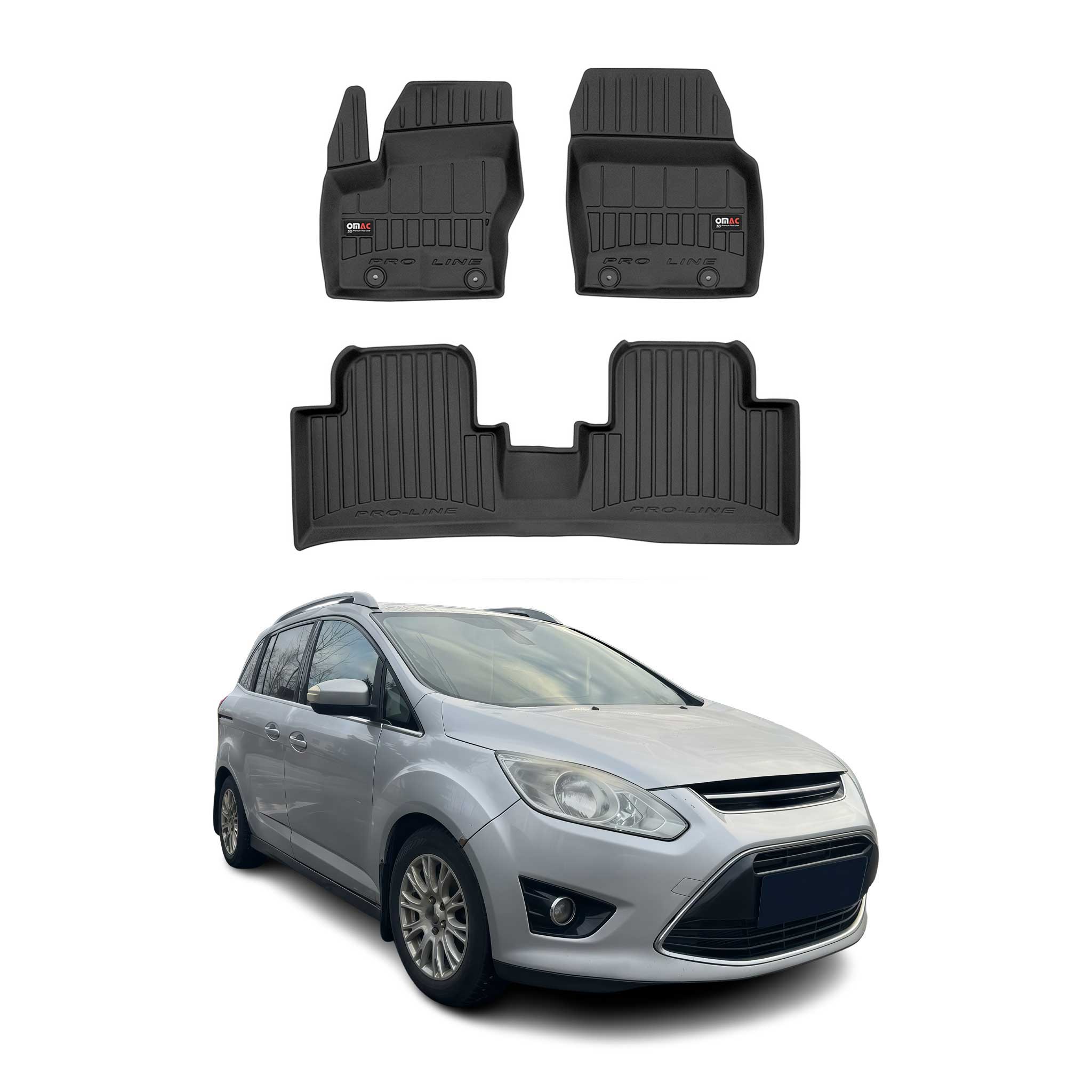 OMAC Premium Alfombrillas De Coche para Ford Grand C-Max 2010-2019 TPE Goma 3x