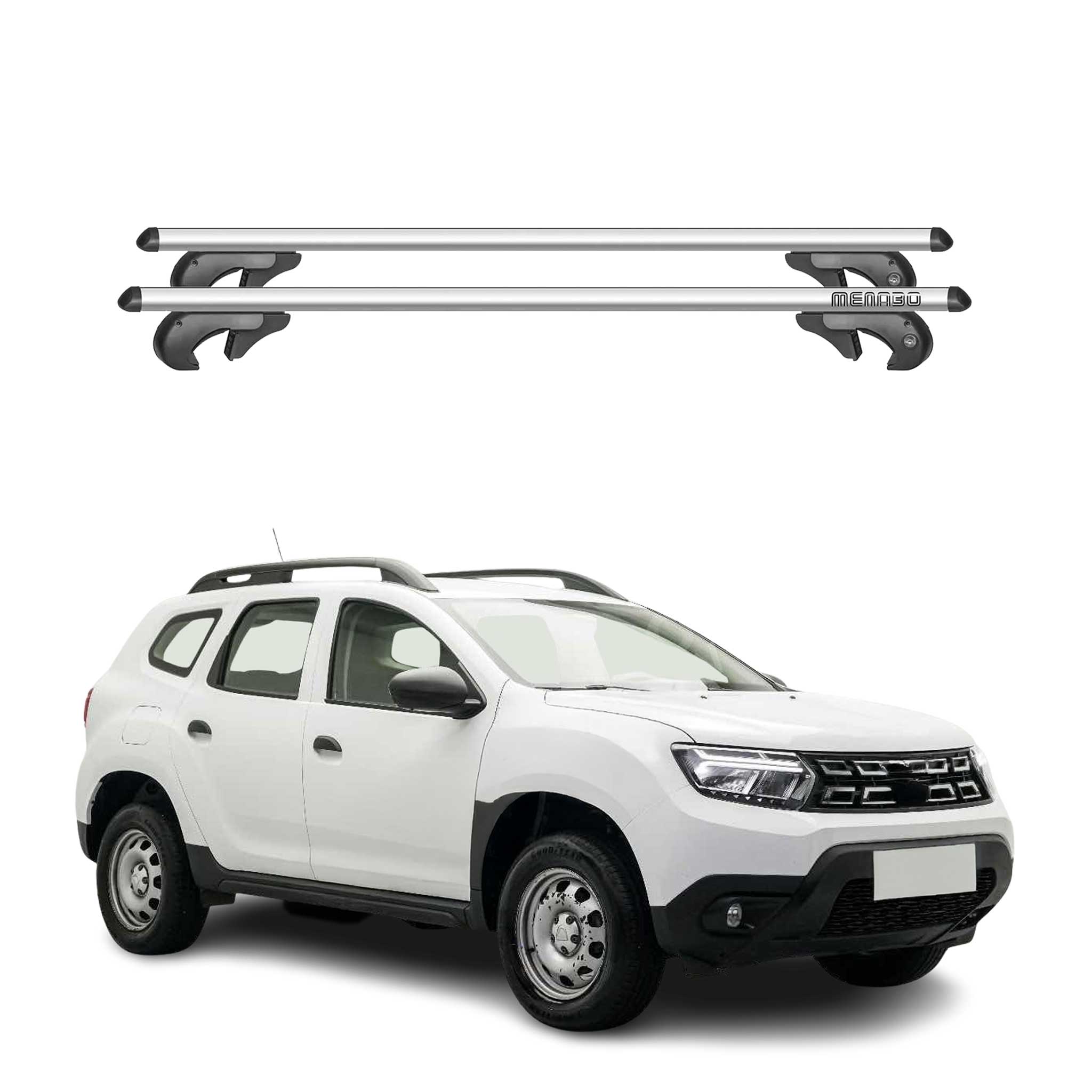 Menabo Barras de Techo Baca para Dacia Duster 2018-2020 Gris Aluminio