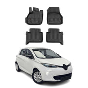 OMAC Premium Alfombrillas De Coche para Renault Zoe 2012-2024 Negro TPE Goma 4x