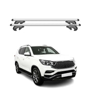 Menabo Barras de Techo Coche Barra para Ssangyong Rexton Sport Y400 2017-20 Gris