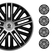 Sparco Bergamo Tapacubos 15 Pulgadas Universal Negro Plata ABS