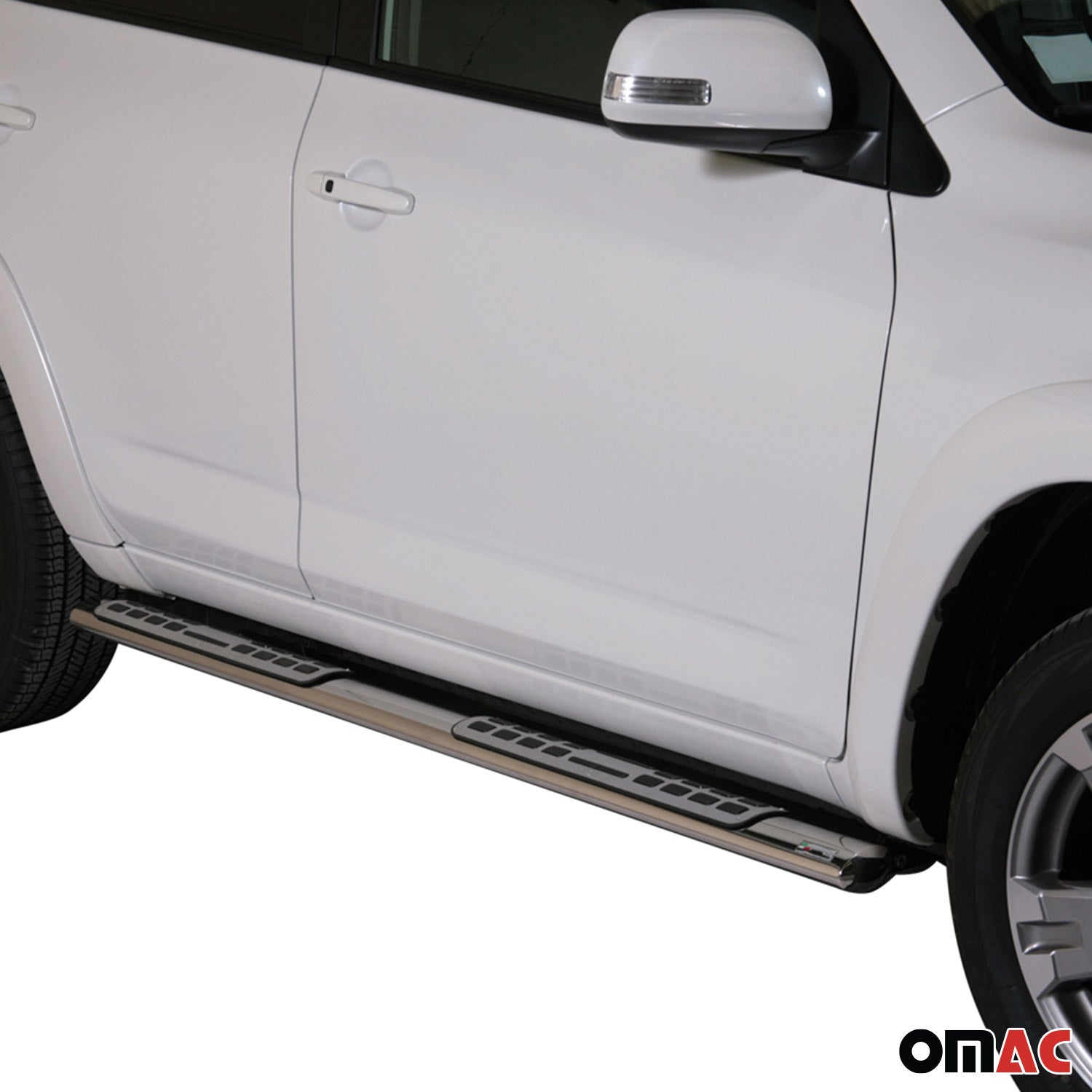 Par de Estribos Barras Laterales para Toyota RAV4 XA30 2010-2012 Plata Acero 2x