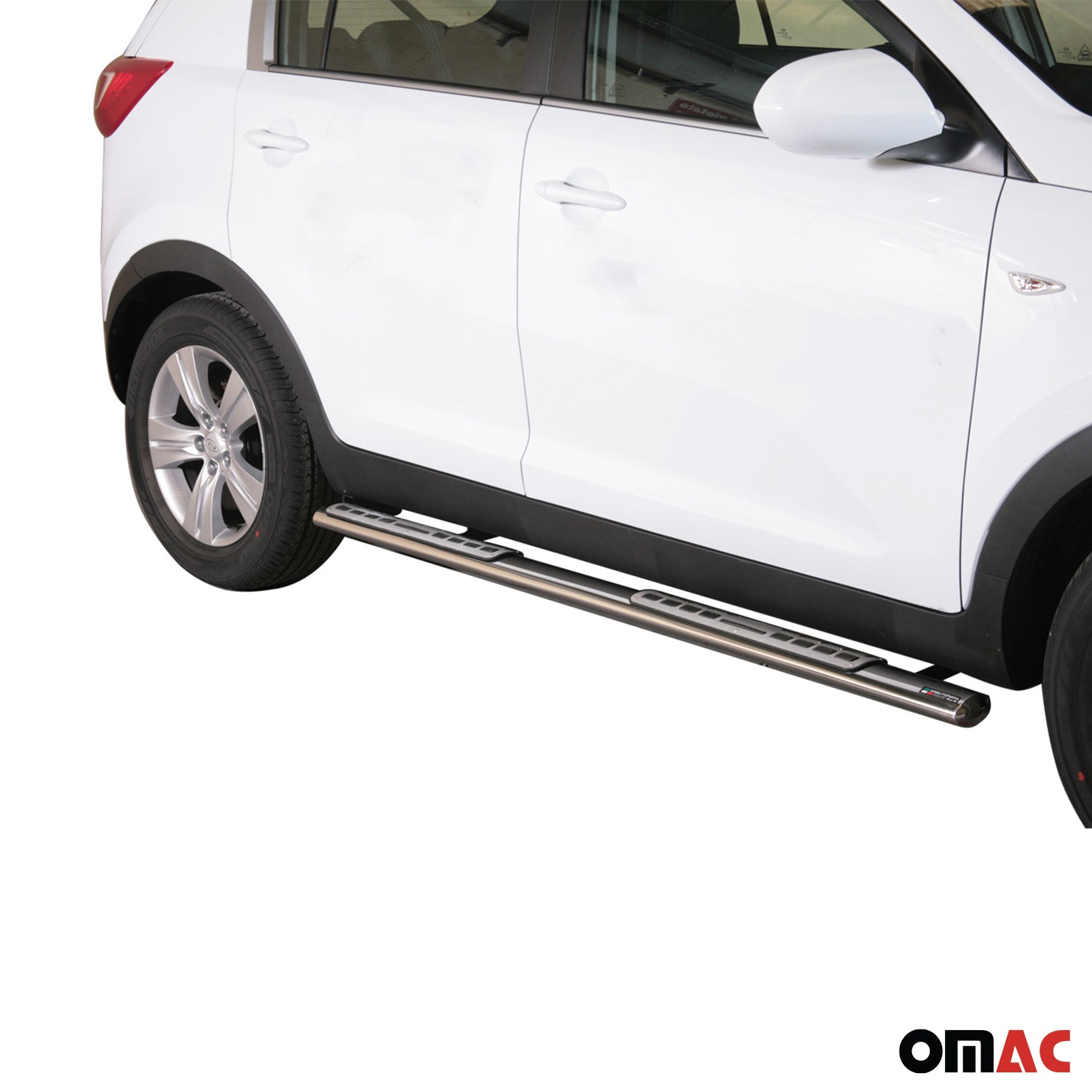 Par de Estribos Barras Laterales para Kia Sportage 2010-2015 Plata Acero 2x