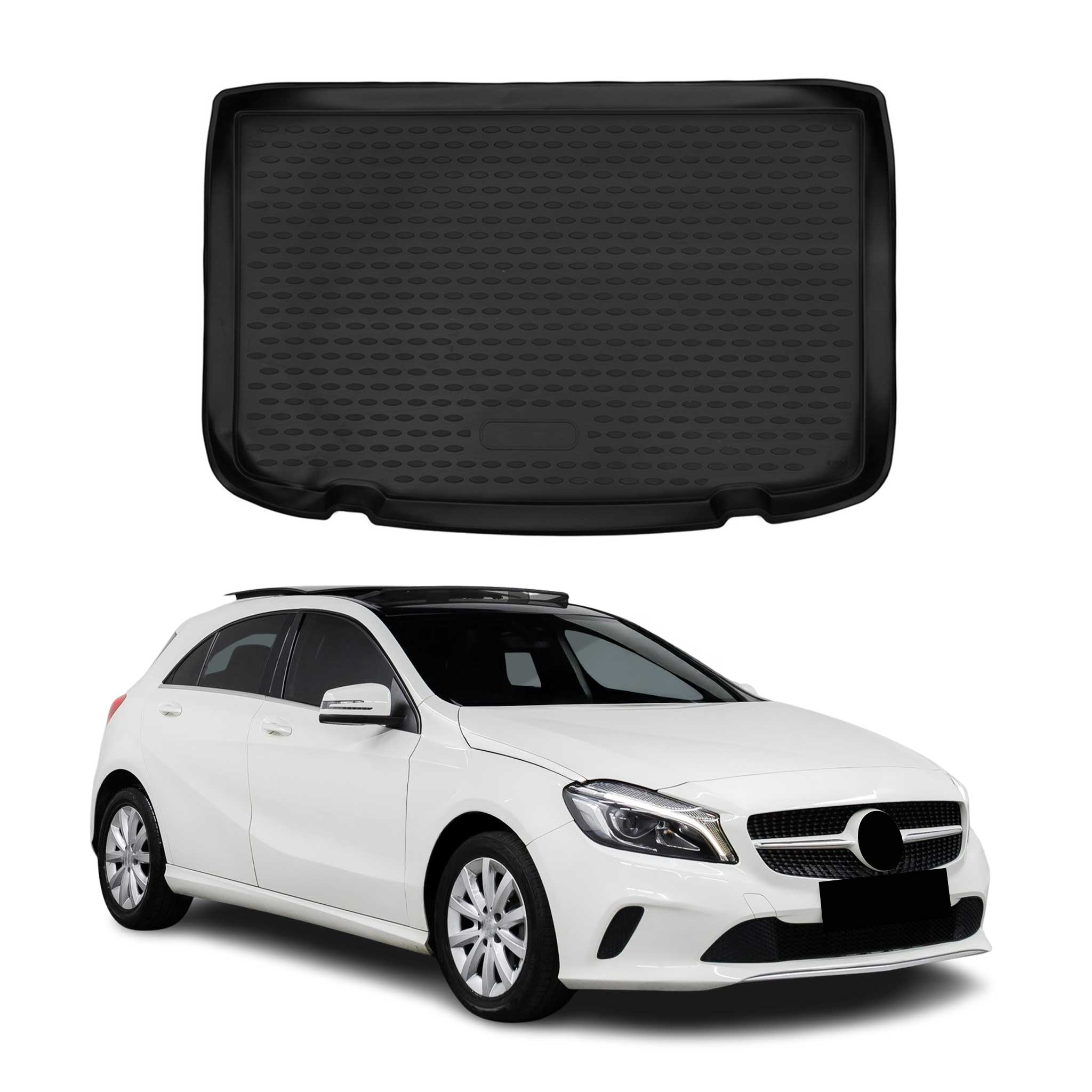 OMAC Bandeja Maletero Alfombrilla para Mercedes A Class 2012-2018 Negro Goma TPE