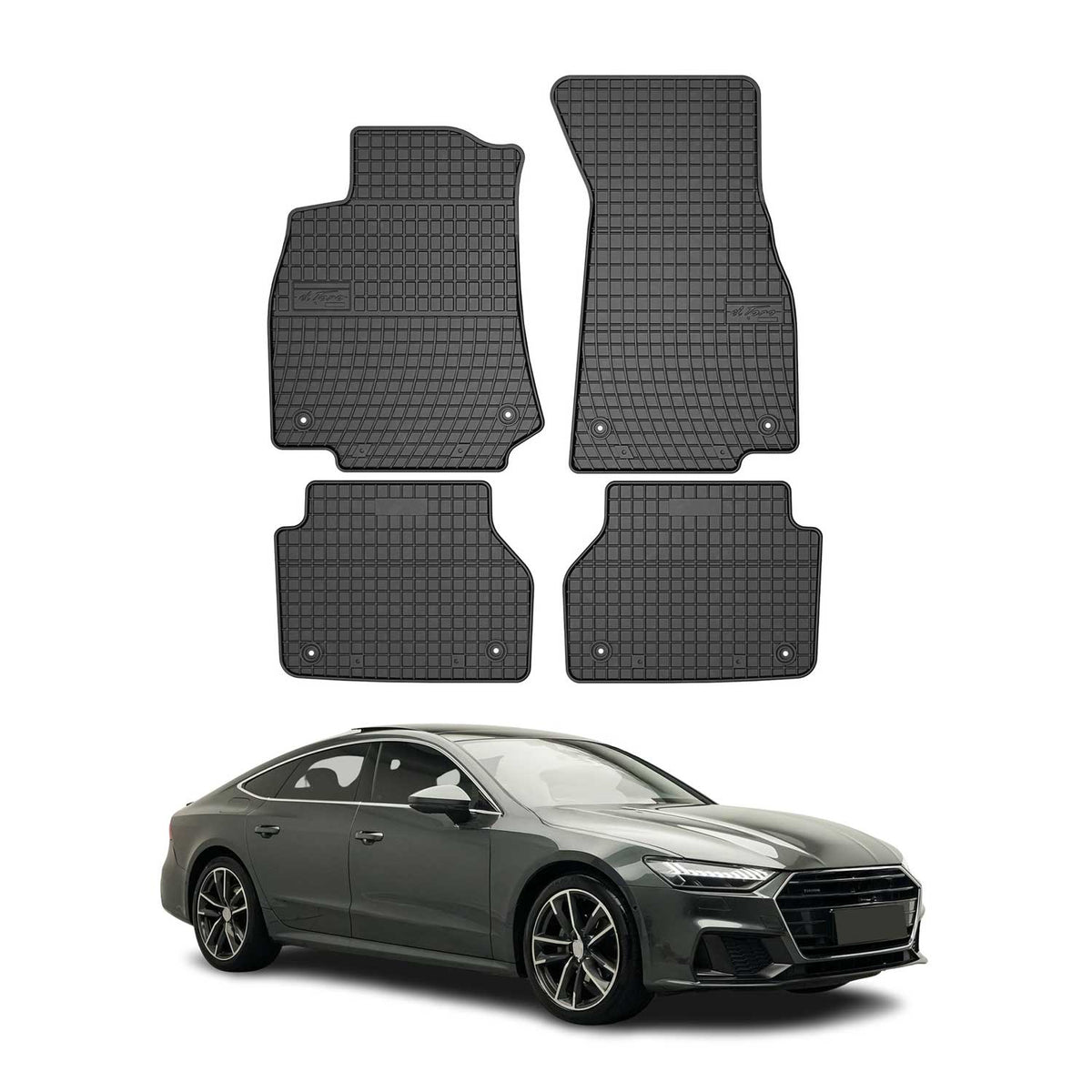 OMAC Alfombrillas De Coche para Audi A7 Sportback 2018-2025 Negro Goma 4Pza