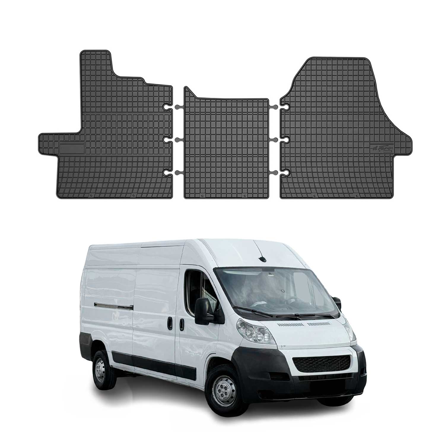 OMAC Alfombrillas De Coche para Peugeot Boxer 2006-2011 Negro Goma TPE 3Pza