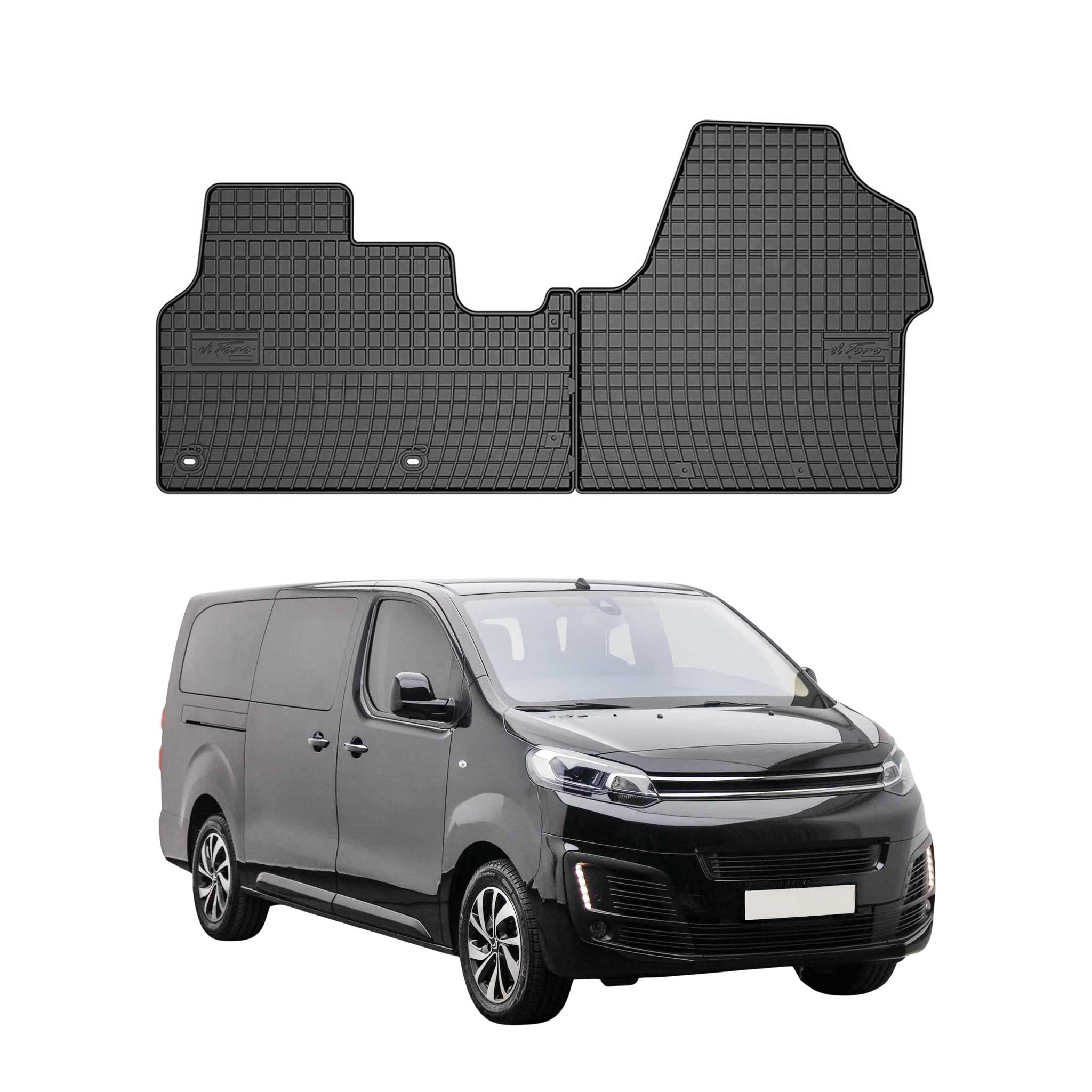 OMAC Alfombrillas De Coche para Citroen Jumpy 2016-2025 Negro Goma 2Pza