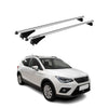Menabo Barras de Techo Coche Baca para Seat Arona 2017-2025 Gris Aluminio 2Pza