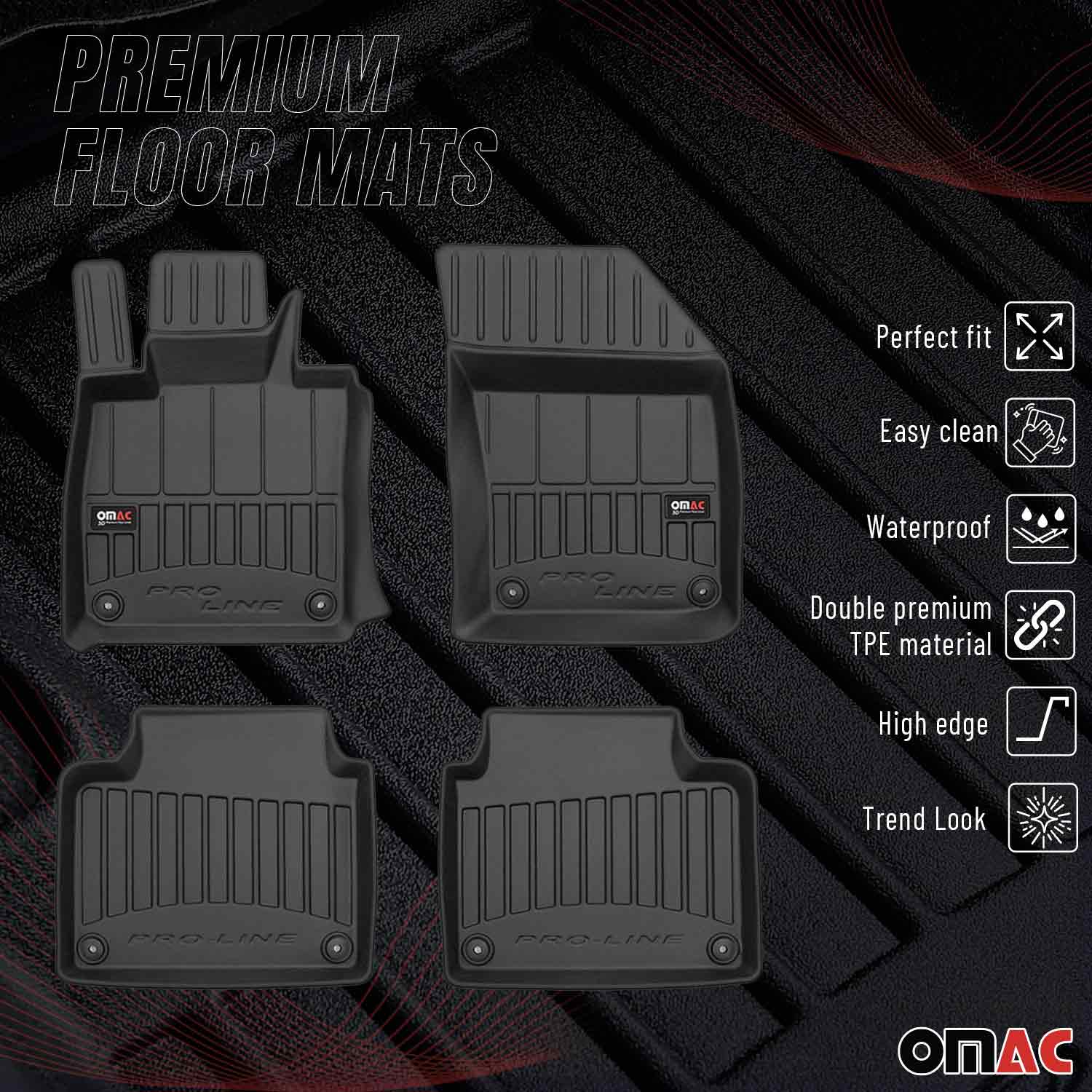 OMAC Premium Alfombrillas De Coche para Volvo V90 Familiar 2016-2025 TPE Goma 4x