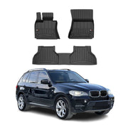 OMAC Premium Alfombrillas De Coche para BMW X5 2006-2013 Negro TPE Goma 3Pza