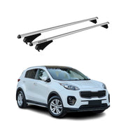 Menabo Barras de Techo Coche Baca para Kia Sportage QL 2015-2021 Gris Alu 2Pza