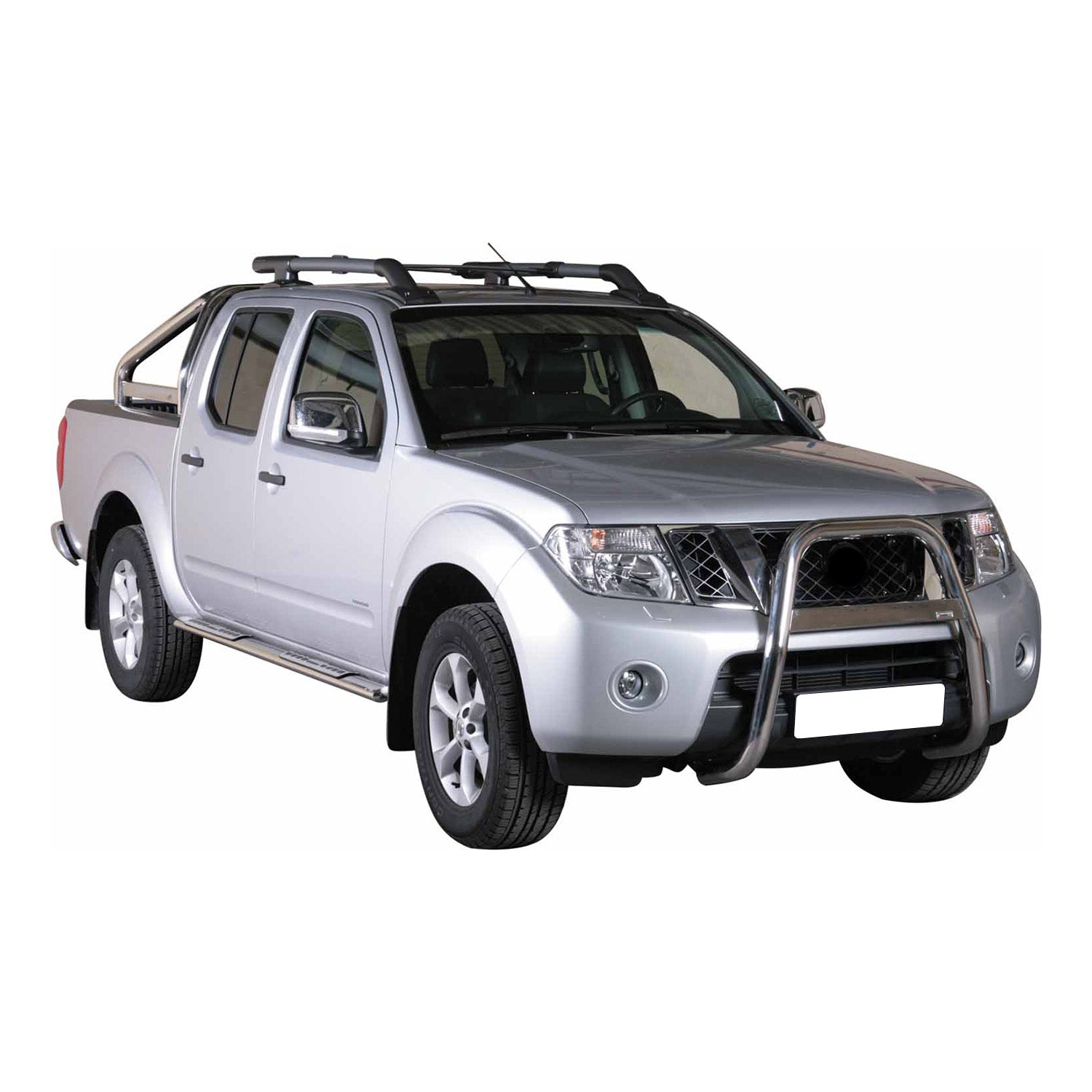 Estribos Barras Laterales para Nissan Navara Double Cab 2010-2014 Plata Acero