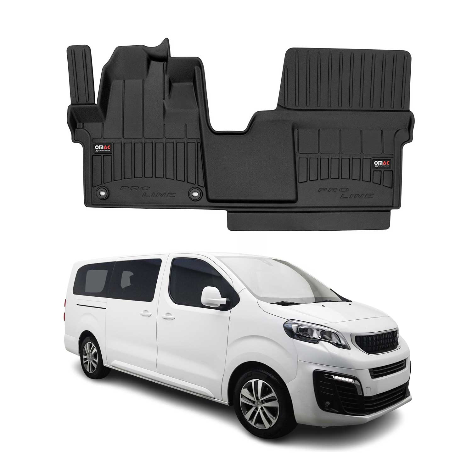 OMAC Premium Alfombrillas De Coche para Peugeot Traveller 2016-2025 TPE Goma