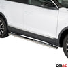 Par de Estribos Barras Laterales para VW T-Roc 2017-2025 Plata Acero 2x