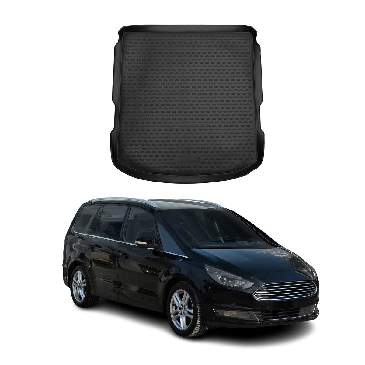 OMAC Bandeja Maletero Alfombrilla para Ford Galaxy 2015-2024 Negro Goma TPE 1Pza